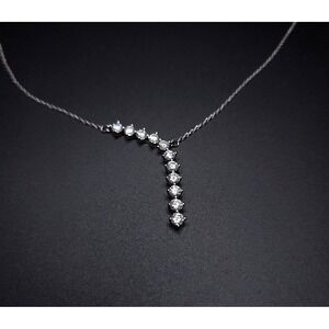 2.2 CTW Moissanite Waterfall Pendant  925 Silver GRA Certified Brilliant Jewelry